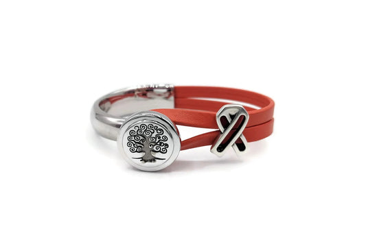 Kidney Cancer Tree Of Life Half Cuff Bracelet