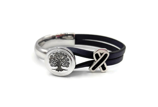 Colon Cancer Tree of Life Half Cuff Bracelet