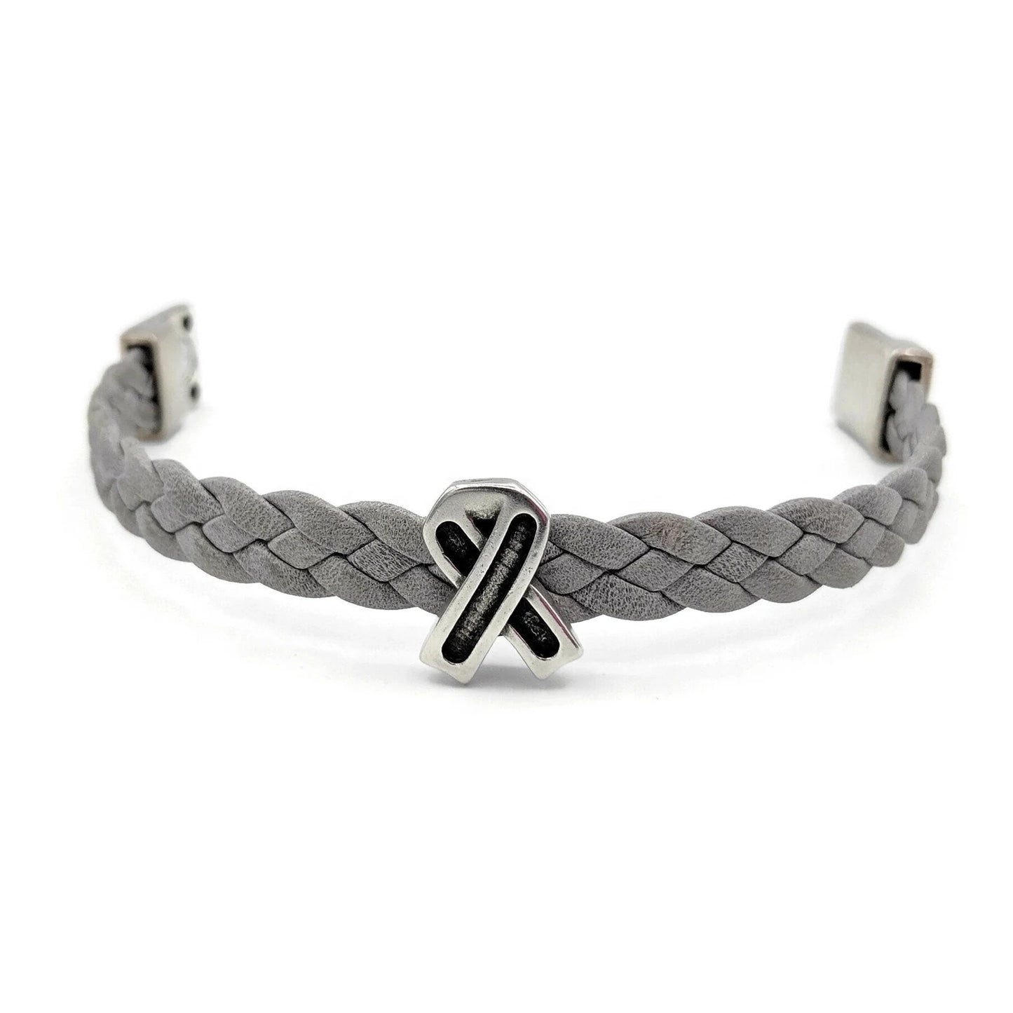 Brain Cancer Braided Leather Bracelet