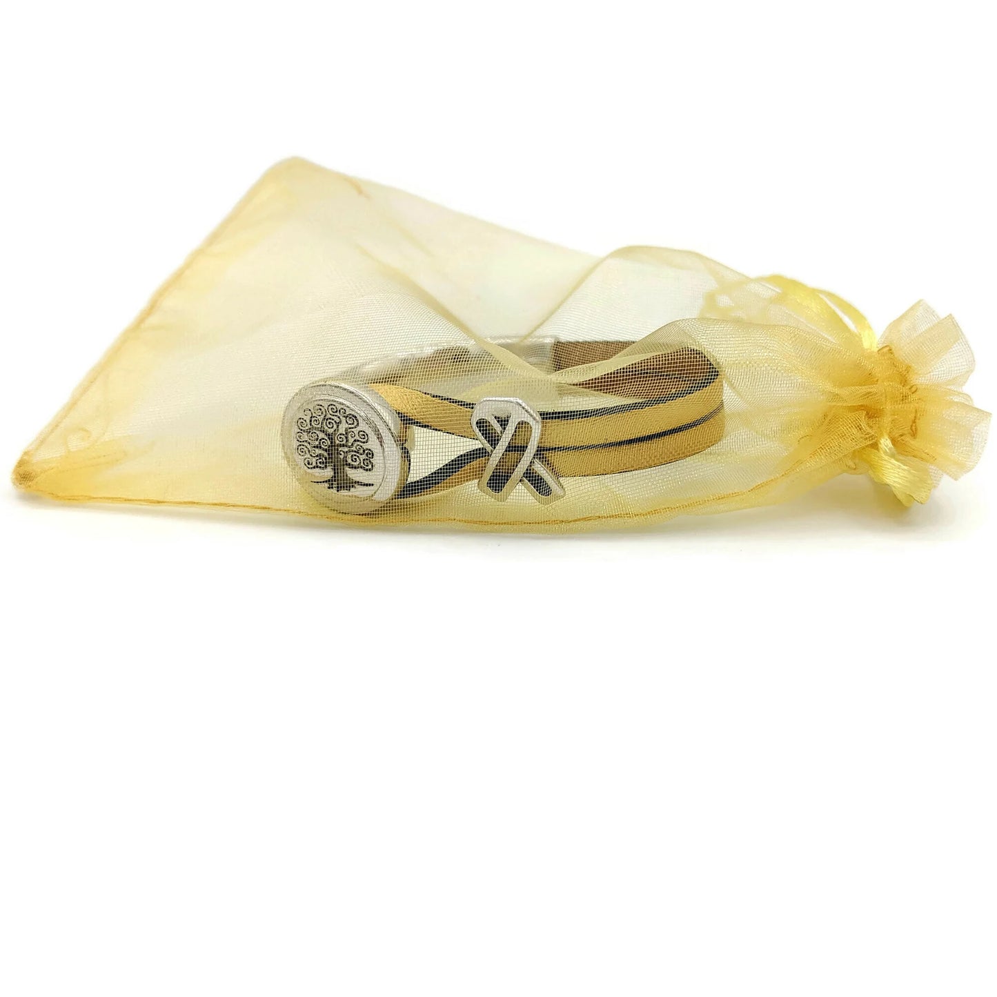Childhood Cancer Tree of Life Half Cuff Bracelet