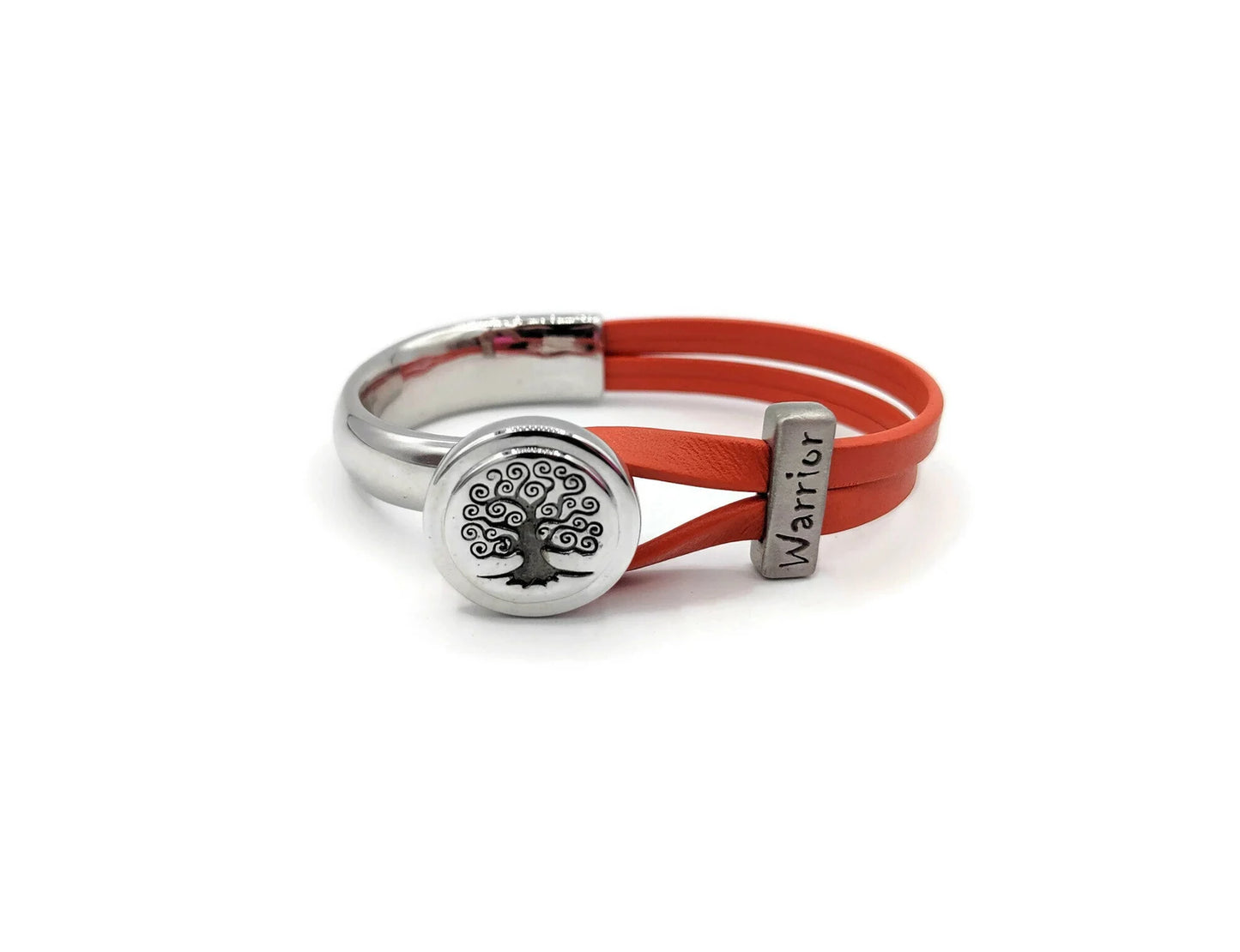 Kidney Cancer Tree Of Life Half Cuff Bracelet