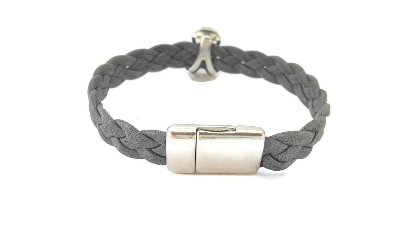 Brain Cancer Braided Leather Bracelet