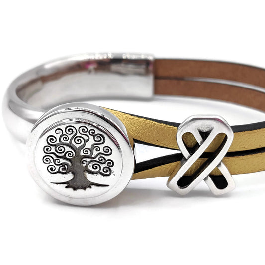 Childhood Cancer Tree of Life Half Cuff Bracelet