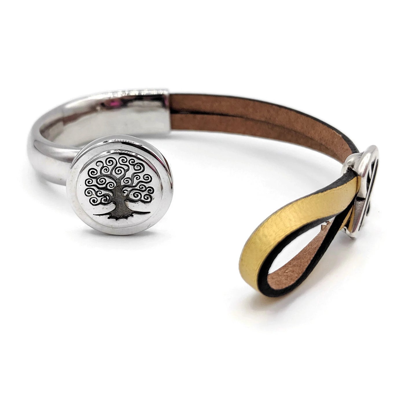 Childhood Cancer Tree of Life Half Cuff Bracelet