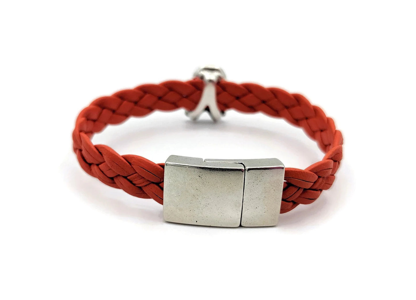 Kidney Cancer Orange Braided Leather