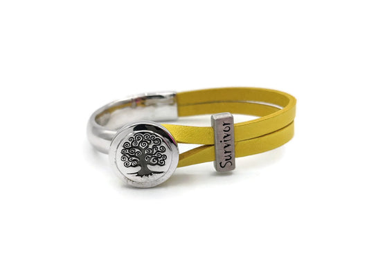 Sarcoma/Bone Cancer Tree of Life Half Cuff Bracelet