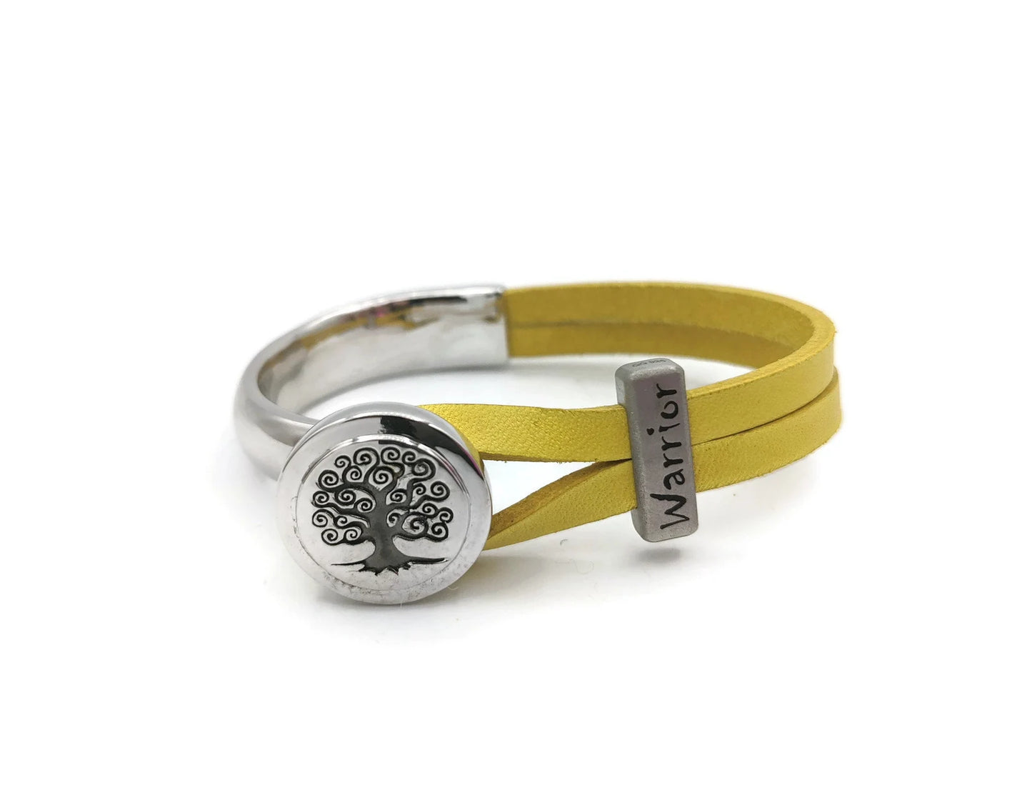 Sarcoma/Bone Cancer Tree of Life Half Cuff Bracelet