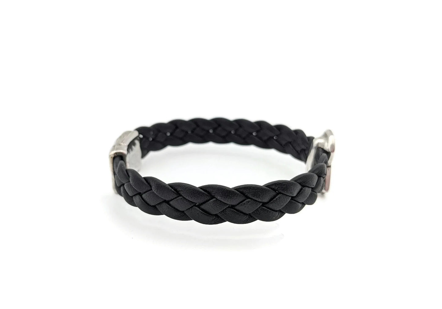 Melanoma Black Leather Braided Bracelet