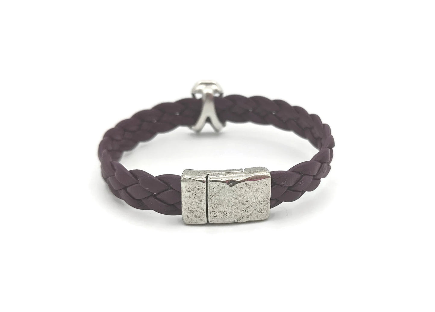 Pancreatic Leather Braided Cancer Awareness Bracelet
