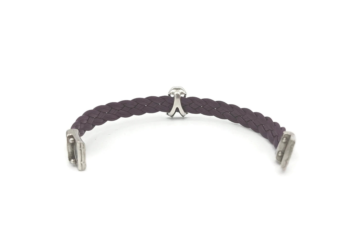 Pancreatic Leather Braided Cancer Awareness Bracelet