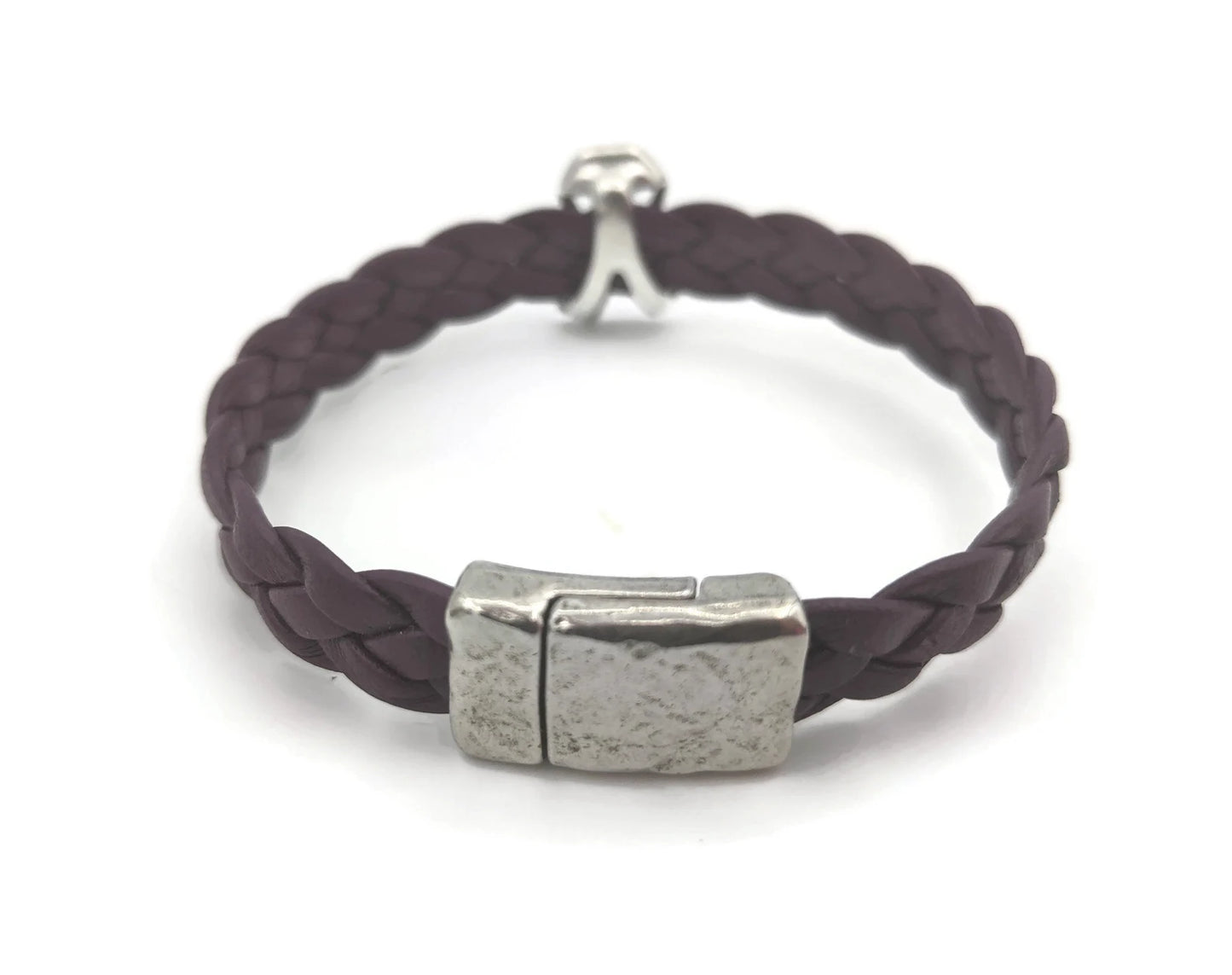 Pancreatic Leather Braided Cancer Awareness Bracelet