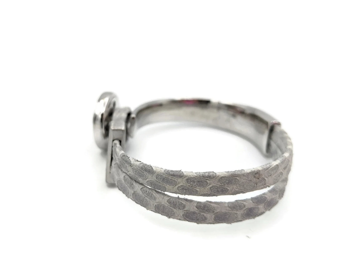 Lung Cancer Leather Tree of Life Half Cuff