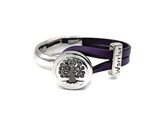 Pancreatic Cancer with Tree of Life Half Cuff Bracelet