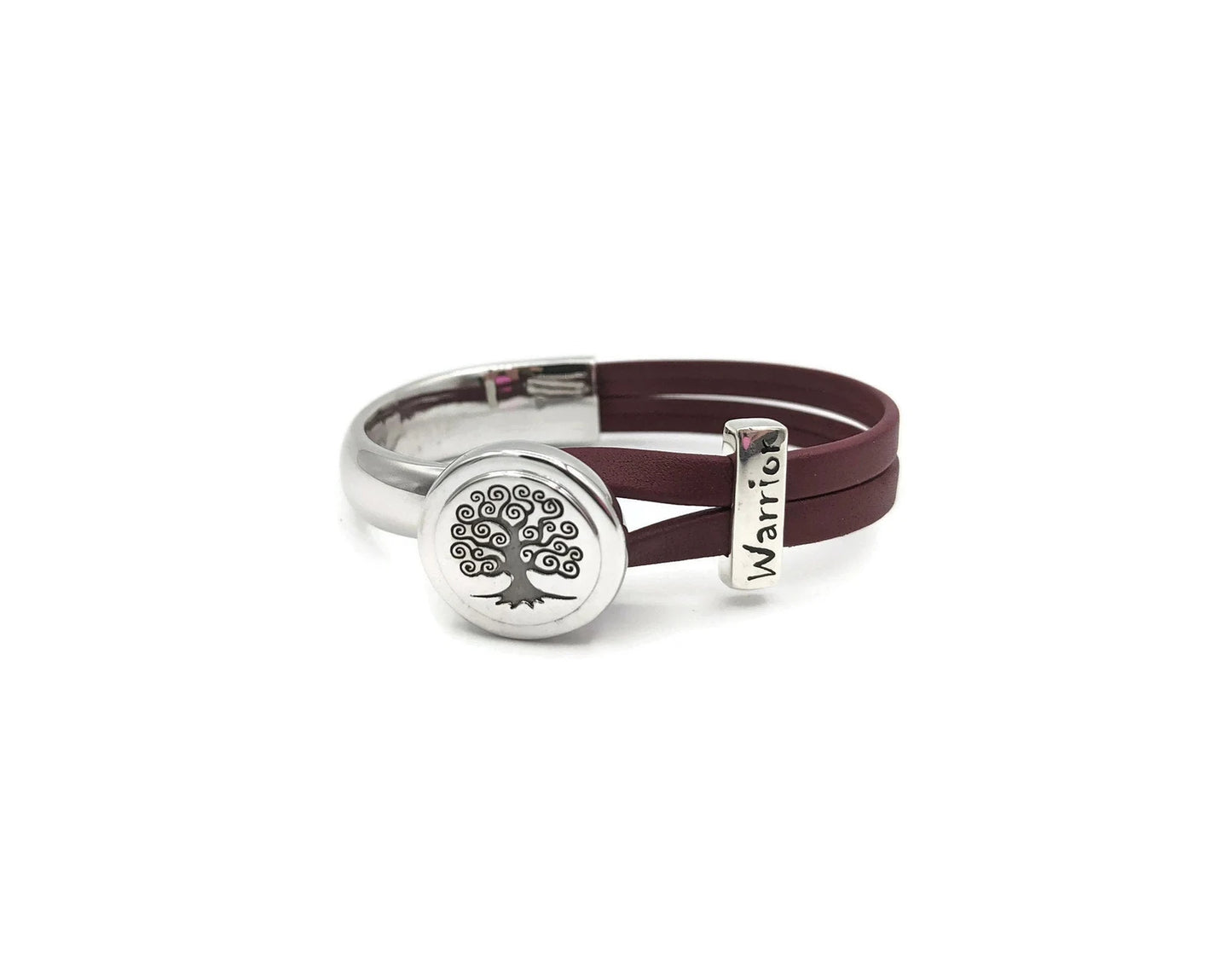 Multiple Myeloma Tree Of Life Leather Bracelet