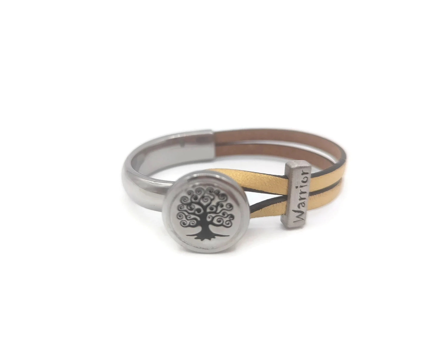 Childhood Cancer Tree of Life Half Cuff Bracelet