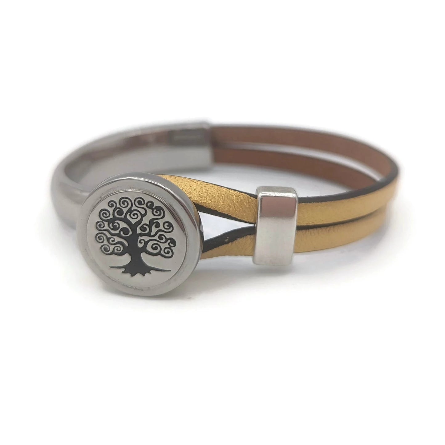 Childhood Cancer Tree of Life Half Cuff Bracelet