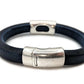Navy Blue Long Tube Licorice Leather Bracelet