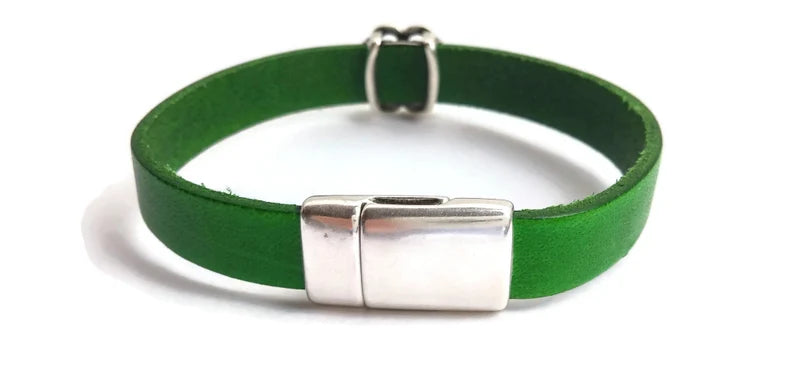 Shamrock Green Leather Bracelet