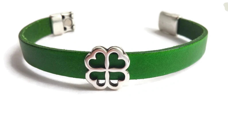 Shamrock Green Leather Bracelet