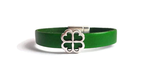 Shamrock Green Leather Bracelet