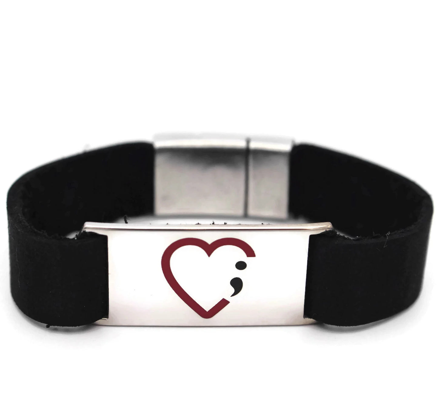 Semicolon Heart Bracelet