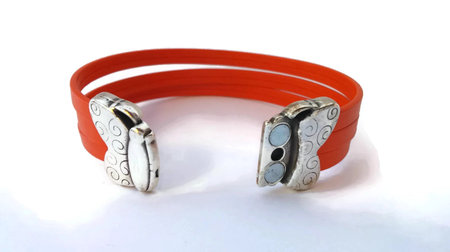 Orange Leather l Multiple Sclerosis (MS) Bracelet