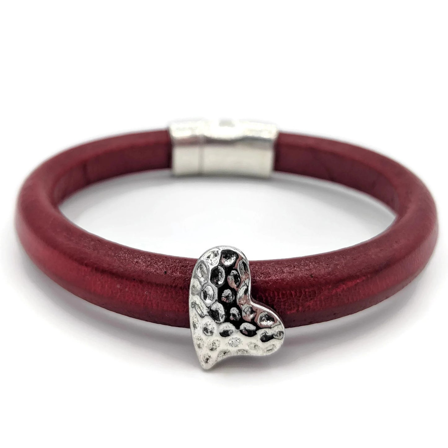 Heart Awareness Round Leather Bracelet