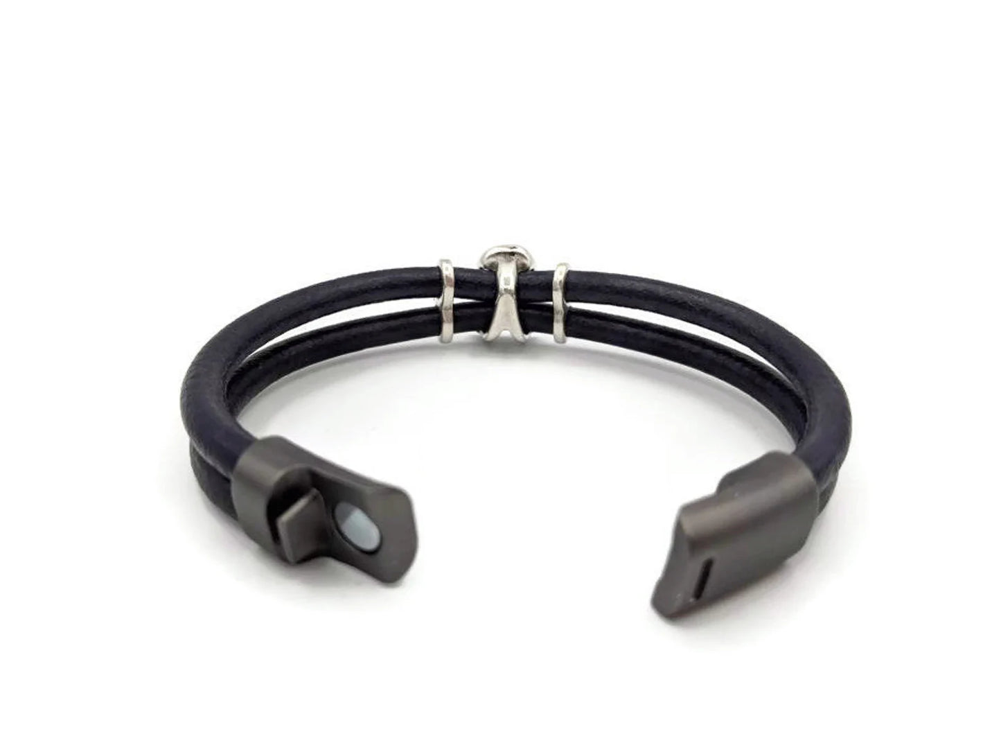Colon Cancer Double Leather Awareness Bracelet