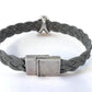 Breast Cancer Gray Braided Leather Bracelet