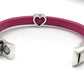 Pink Open Heart Leather Bracelet