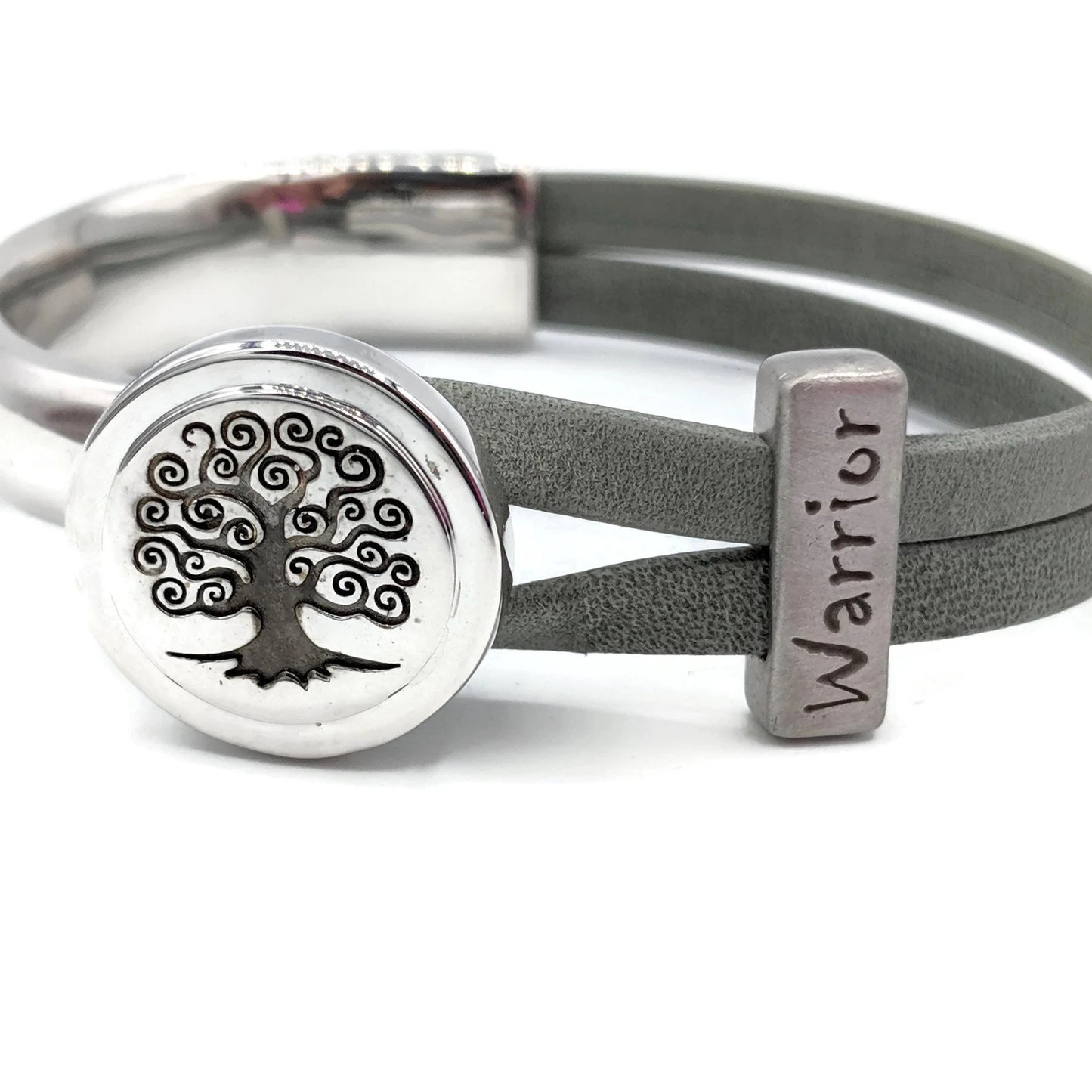 Brain Cancer Tree Of Life Half Cuff Bracelet