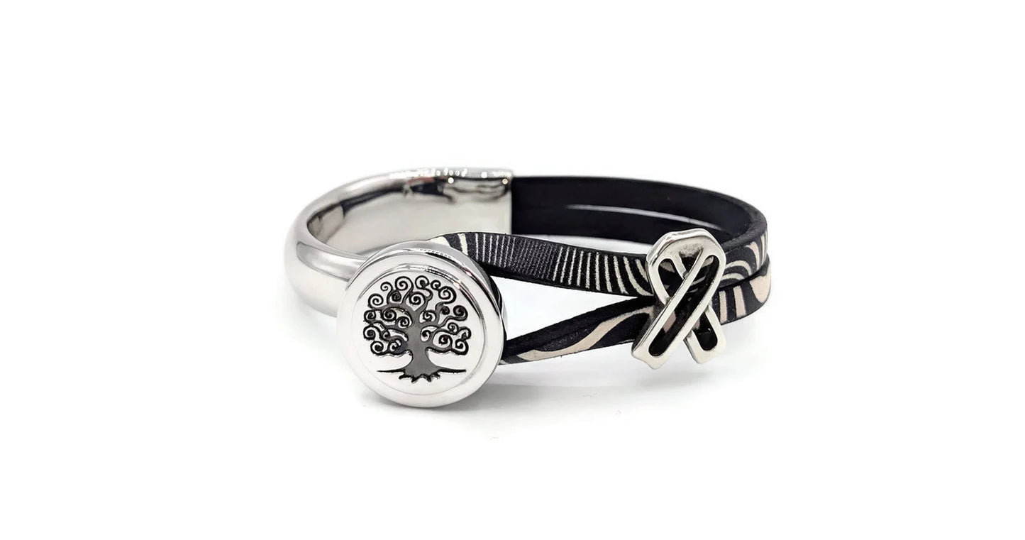 Carcinoid Cancer Zebra Print Awareness Bracelet