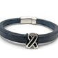Dark Blue Licorice Leather Magnetic Bracelet