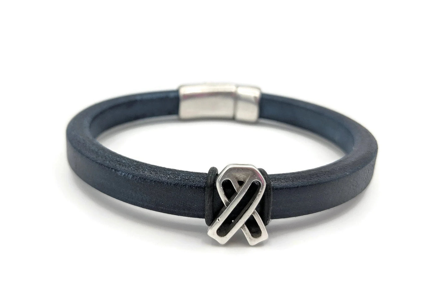 Dark Blue Licorice Leather Magnetic Bracelet