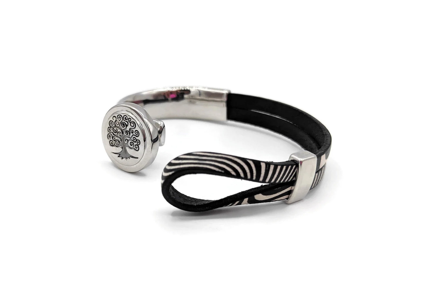 Carcinoid Cancer Zebra Print Awareness Bracelet