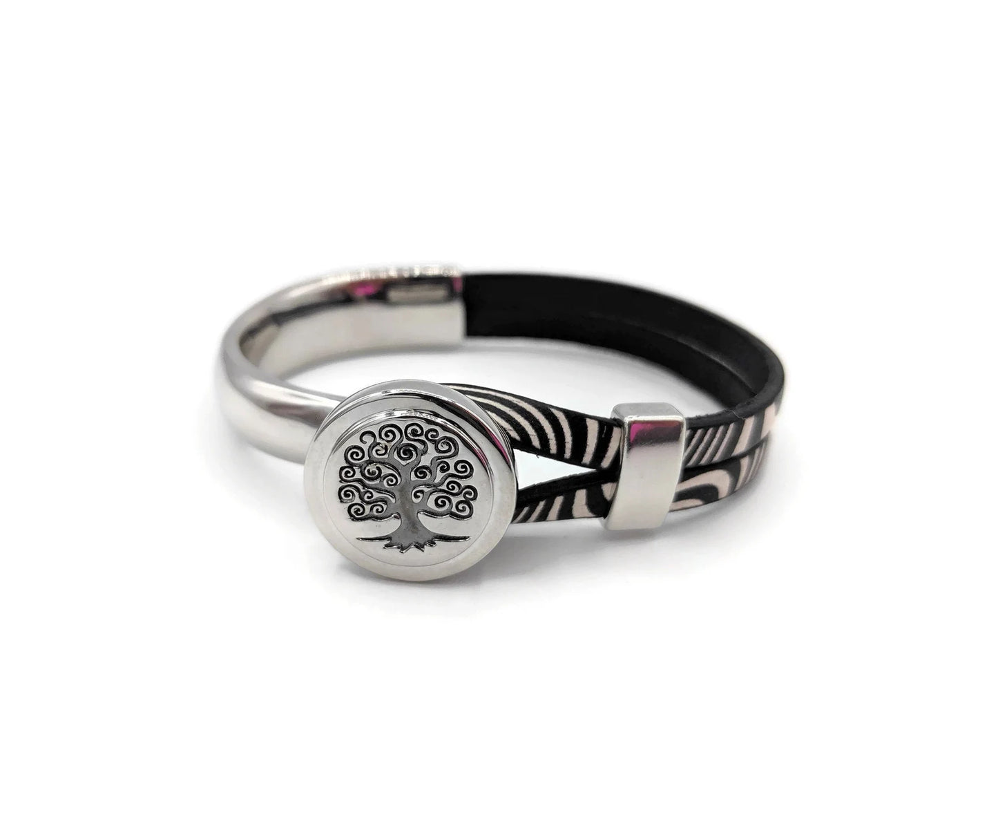 Carcinoid Cancer Zebra Print Awareness Bracelet