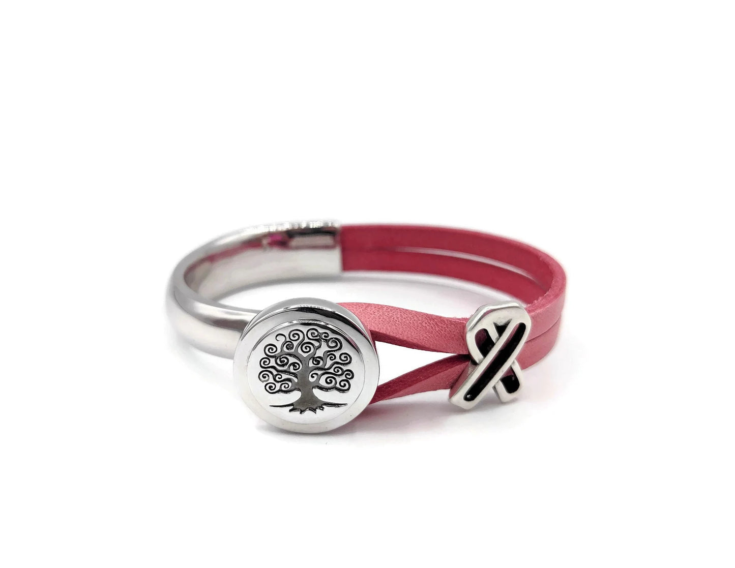 Breast Cancer Awareness Tree Of Life Bracelet