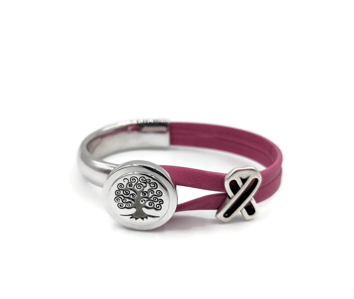 Breast Cancer Awareness Tree Of Life Bracelet