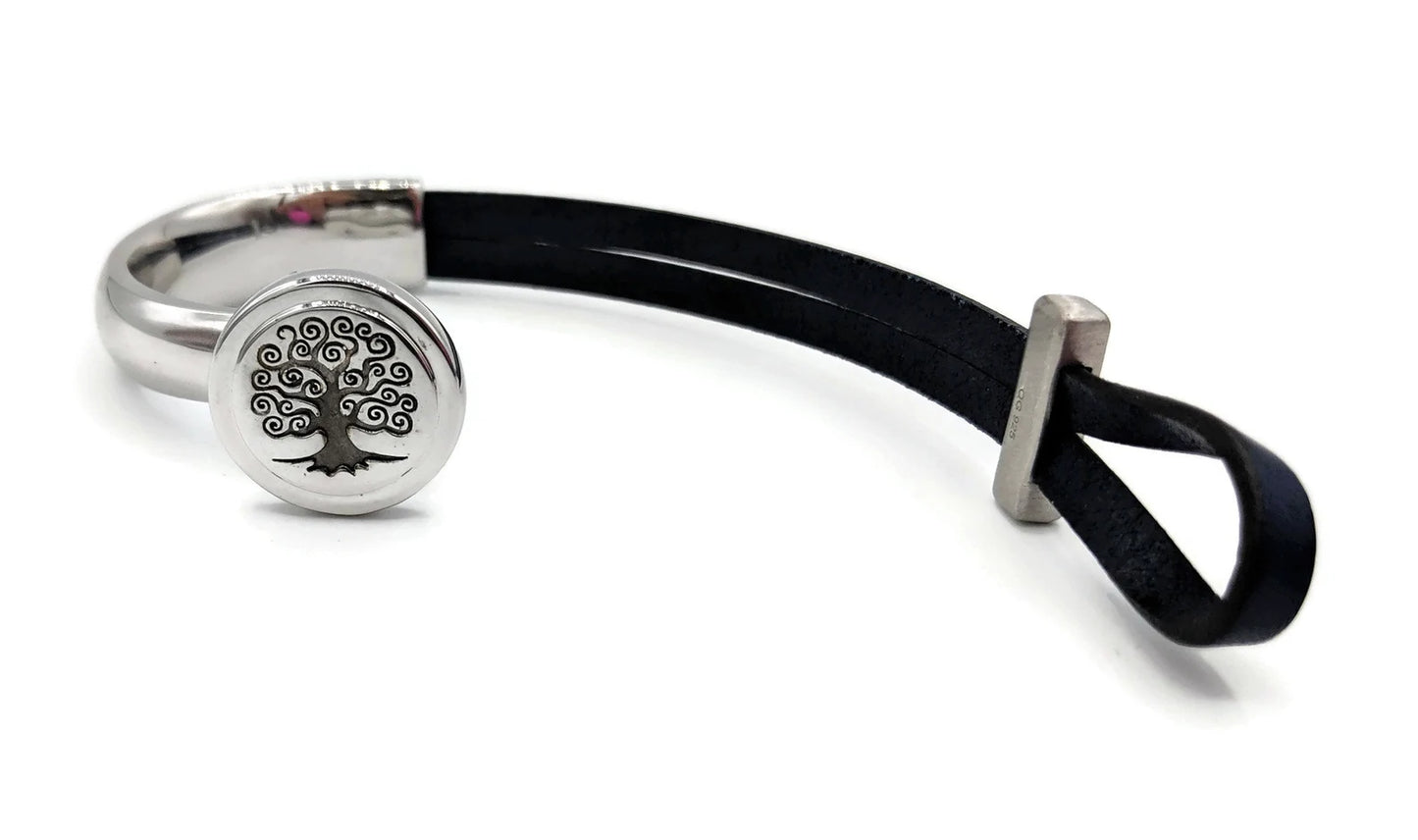 Colon Cancer Tree of Life Half Cuff Bracelet