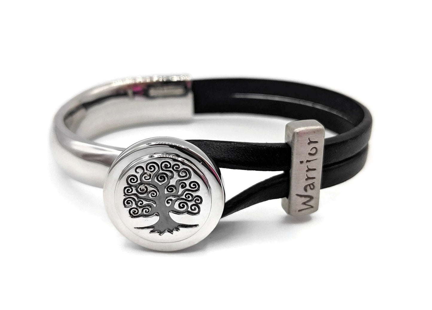 Melanoma/ Skin Cancer Tree Of Life Leather Bracelet