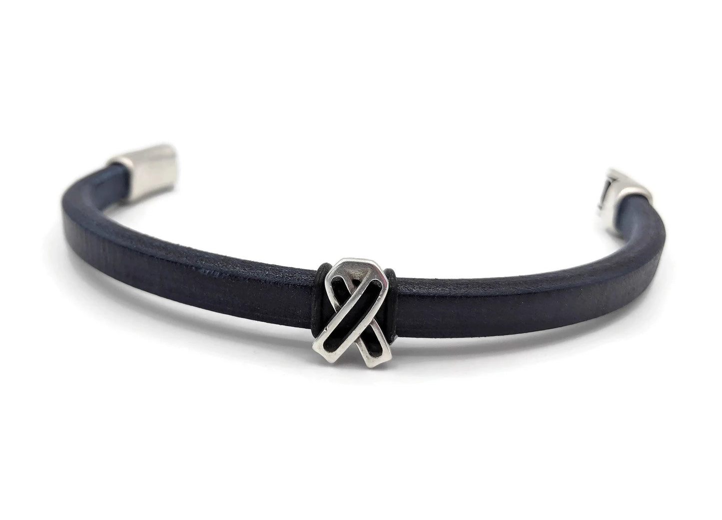 Dark Blue Licorice Leather Magnetic Bracelet