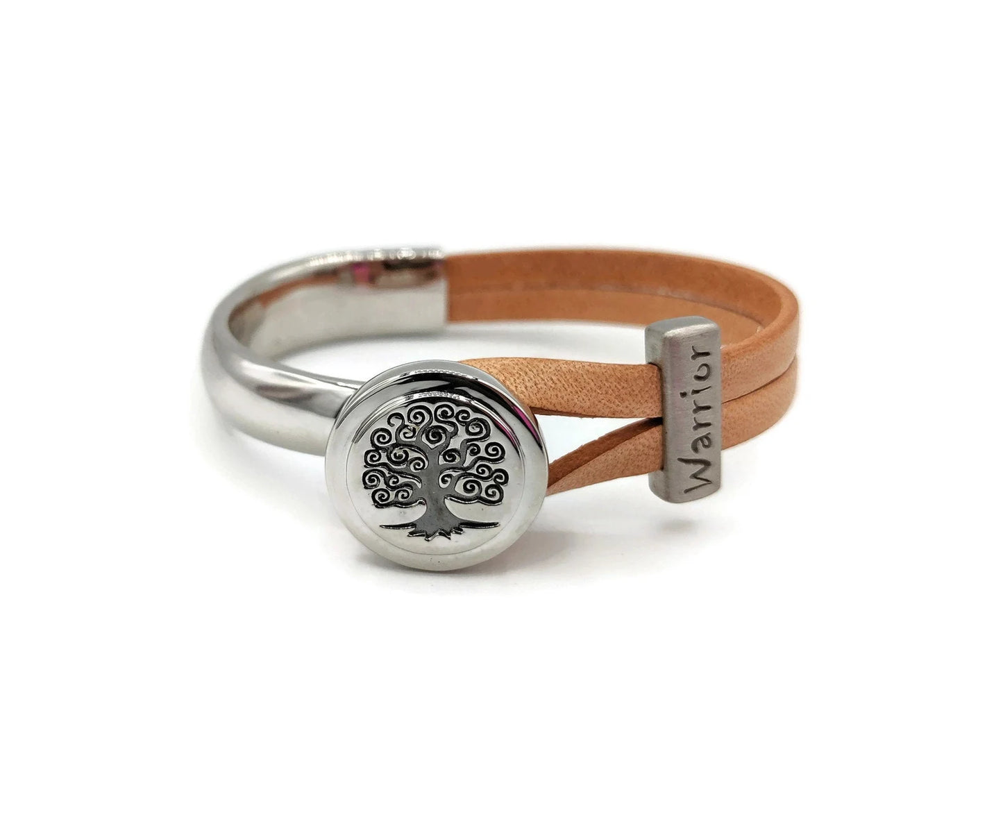 Uterine Cancer Tree Of Life Half Cuff Bracelet