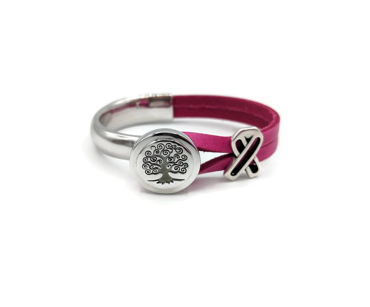 Breast Cancer Awareness Tree Of Life Bracelet