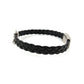 Breast Cancer Black Braided Leather Bracelet