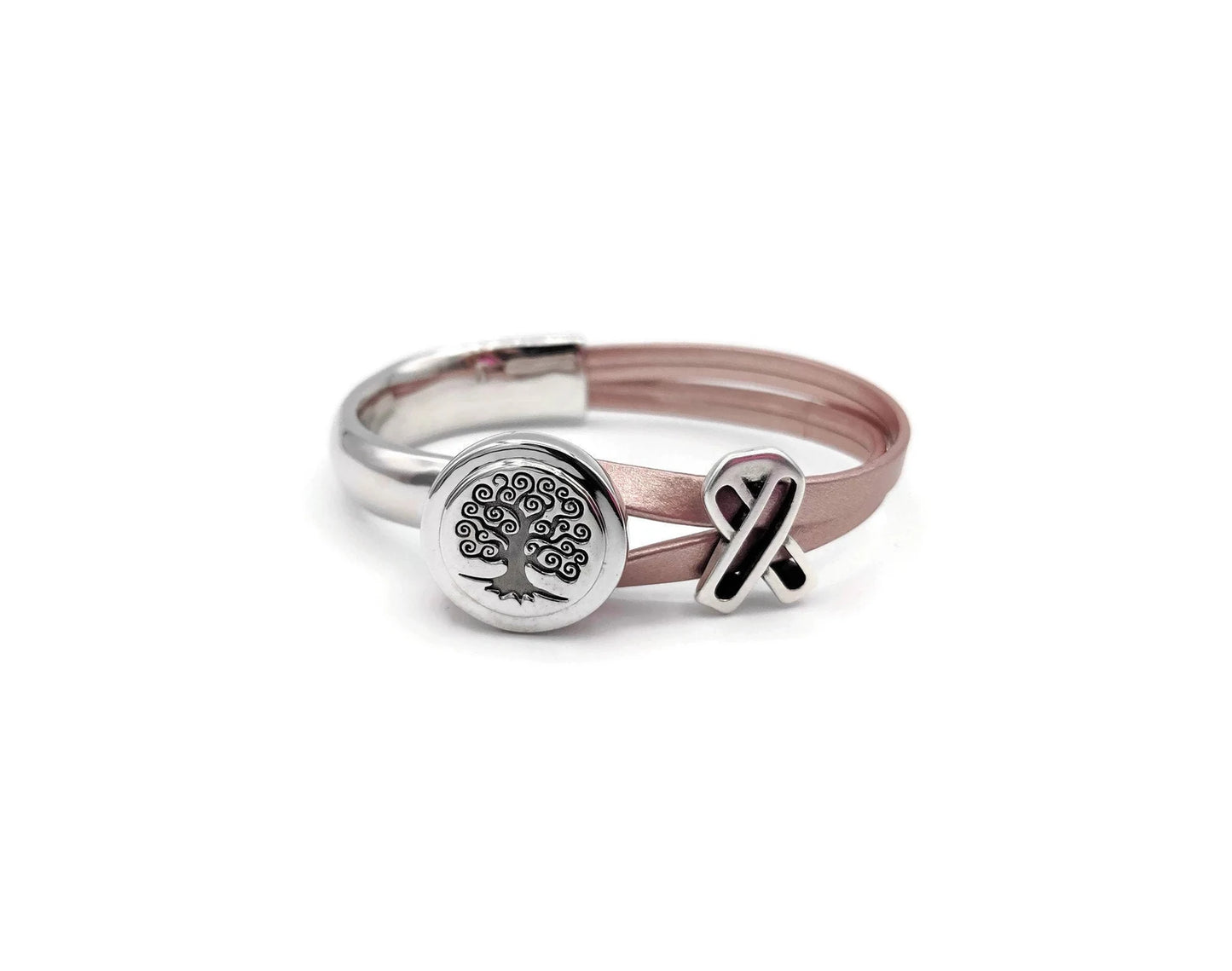 Breast Cancer Awareness Tree Of Life Bracelet