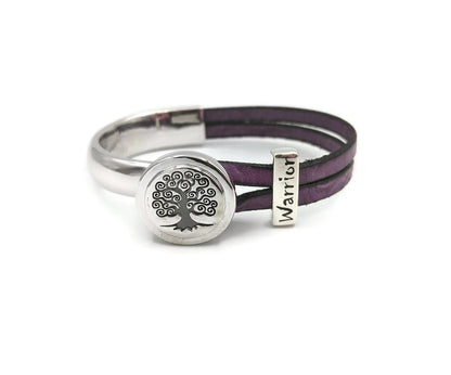 Pancreatic Cancer with Tree of Life Half Cuff Bracelet