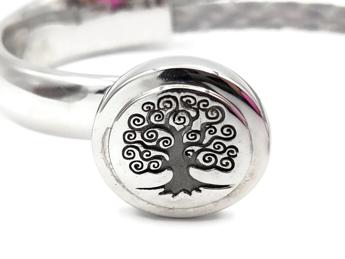 Lung Cancer Leather Tree of Life Half Cuff