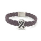 Pancreatic Leather Braided Cancer Awareness Bracelet