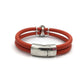 Kidney Cancer Orange Double Band Leather Bracelet