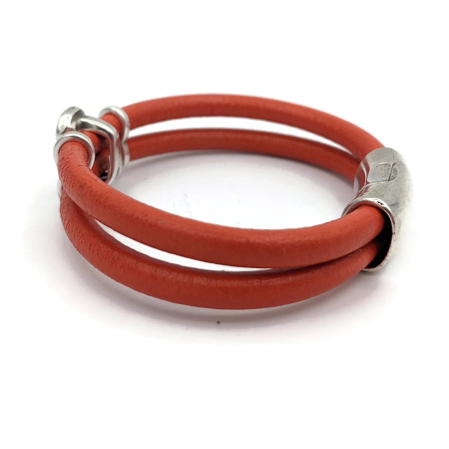 Kidney Cancer Orange Double Band Leather Bracelet